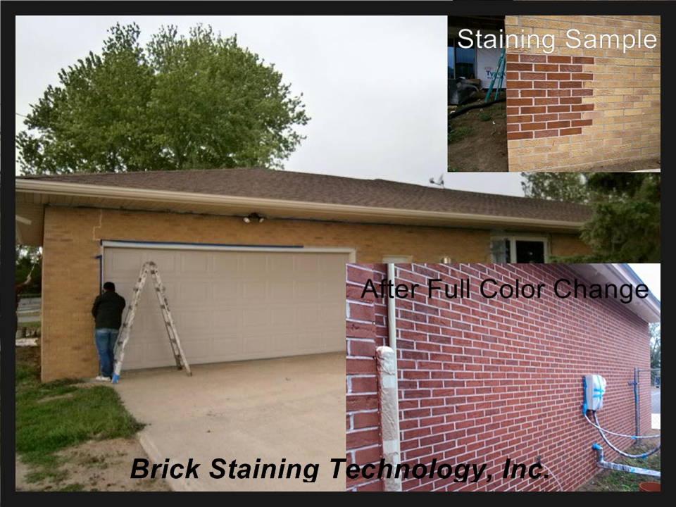 Full color change, brick staining